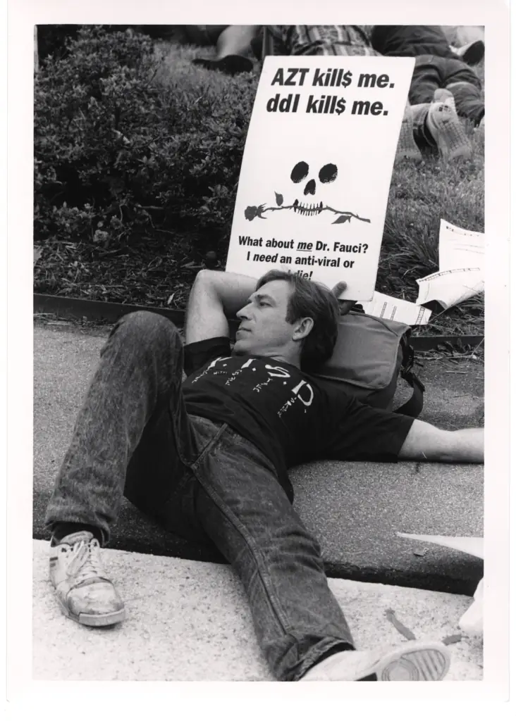 ACT UP activists demonstrating at the National Institutes of Health, May 1990 (Storm the NIH)