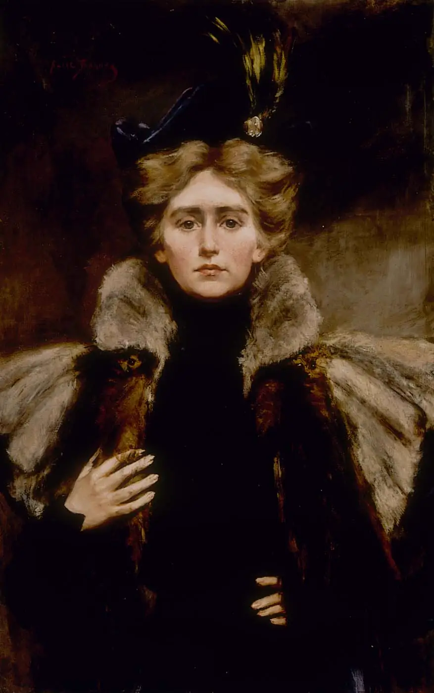 Alice Pike Barney, Natalie in Fur Cape (1897), portrait of Natalie Clifford Barney