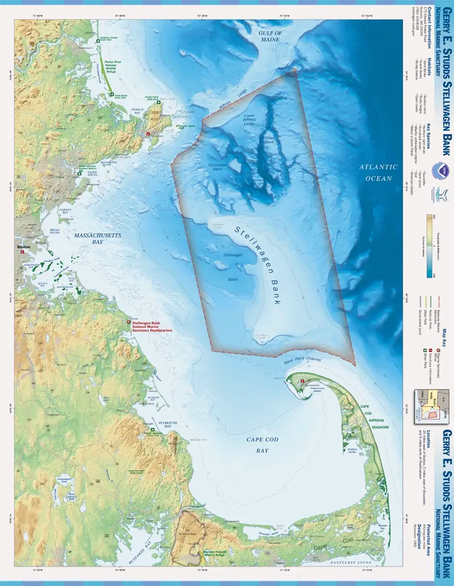 Gerry E. Studds Stellwagen Bank National Marine Sanctuary (NOAA map)