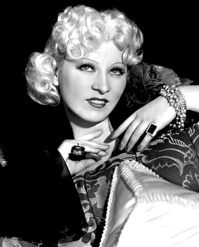 1936 publicity portrait of Mae West
