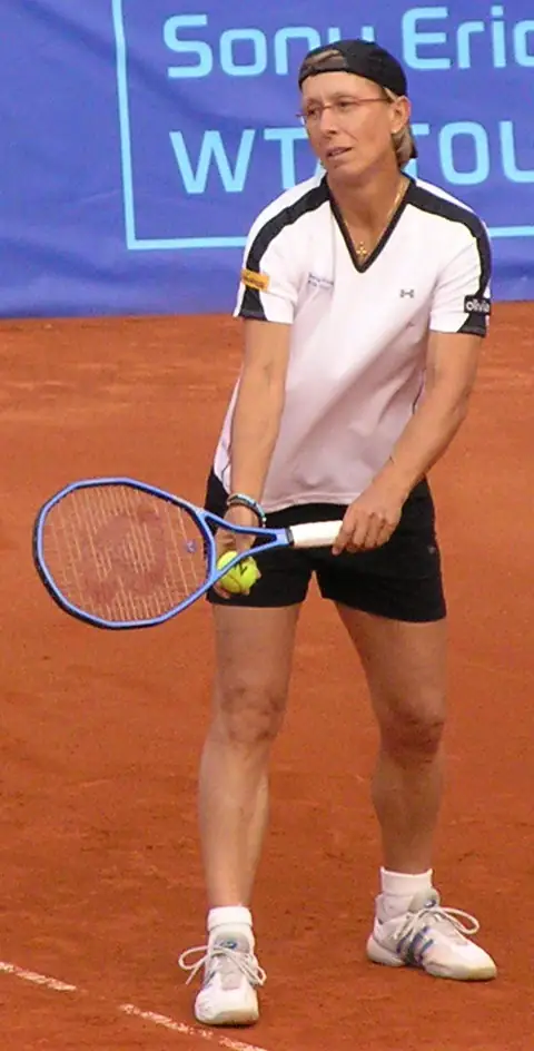 Martina Navratilova (playing tennis)