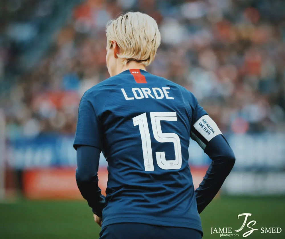 Soccer player Megan Rapinoe on the field, 2019