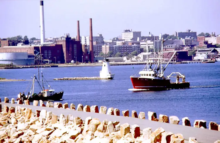 New Bedford waterfront from the harbor