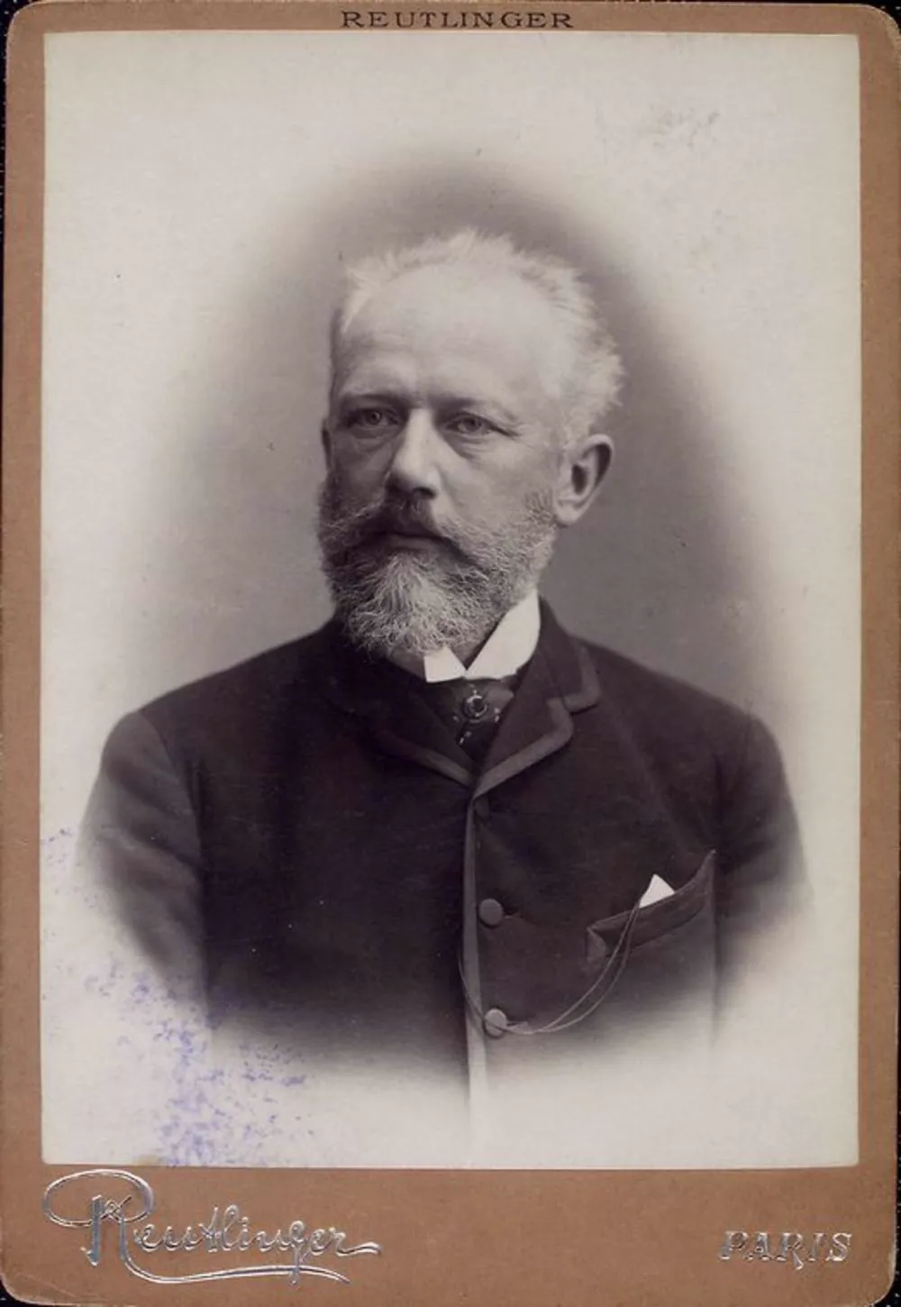 Studio portrait photograph of composer Pyotr Ilyich Tchaikovsky