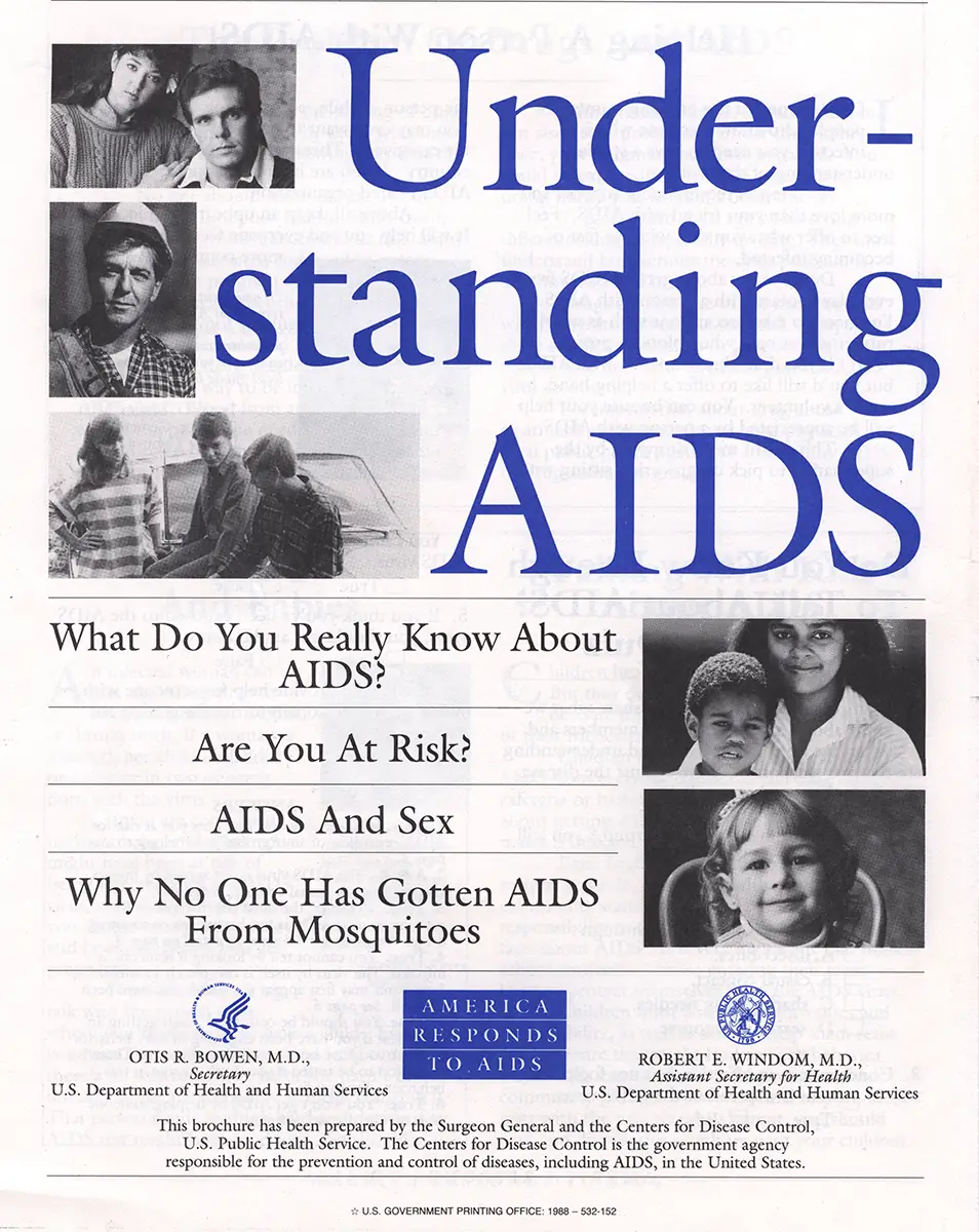 Cover of Understanding AIDS, the 1988 Surgeon General brochure mailed to every U.S. household
